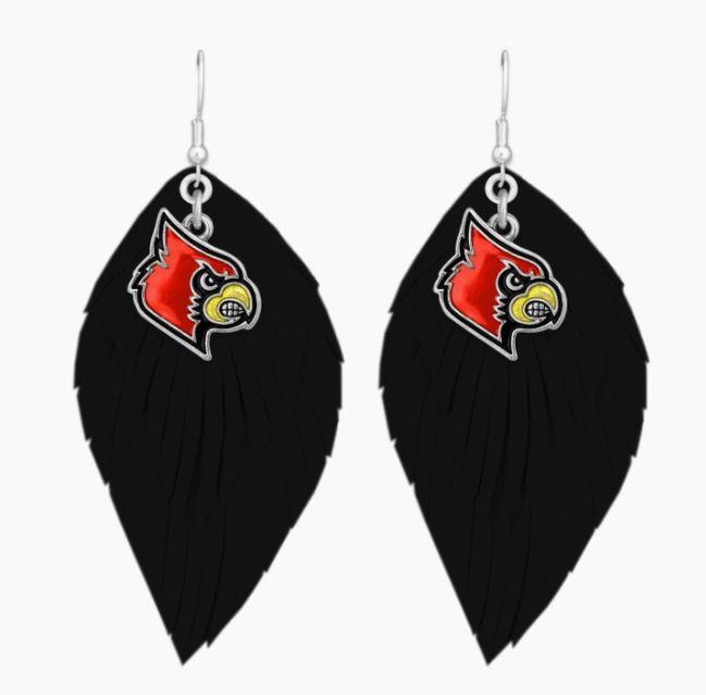 Black Lou Leather Feather Earring