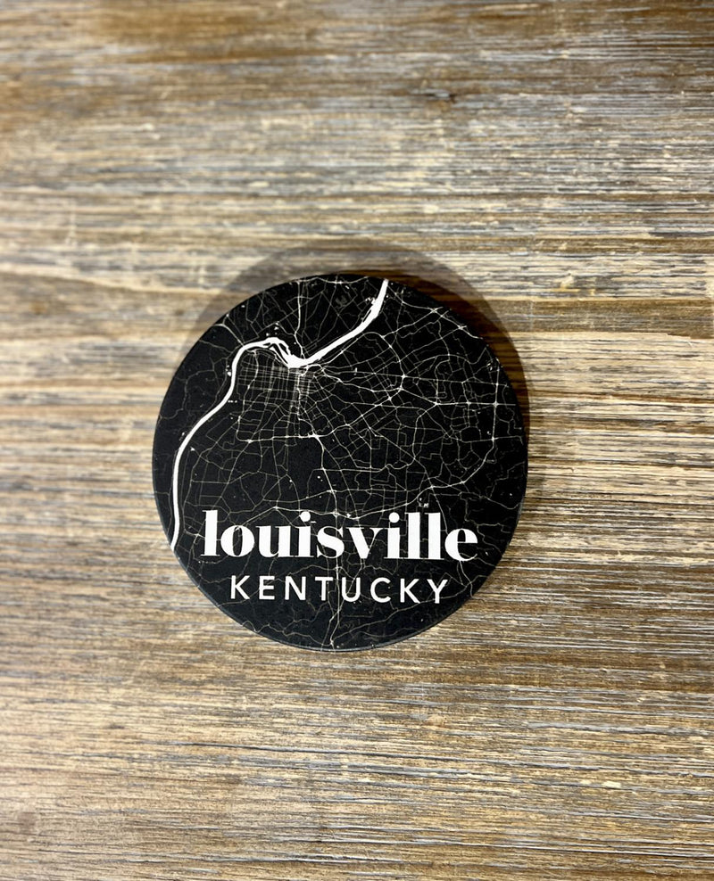 Black Louisville Map Coaster