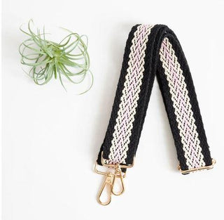 Black Pink & White Woven Strap