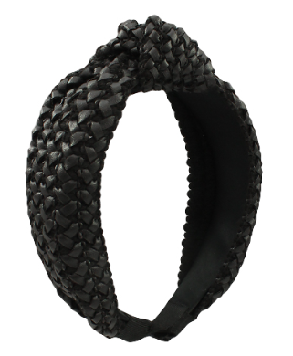 Black Print Leather Headband