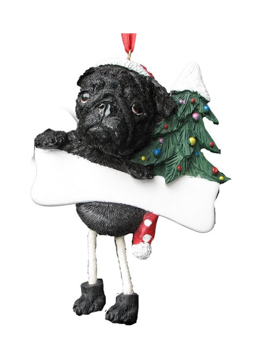 Black Pug Ornament