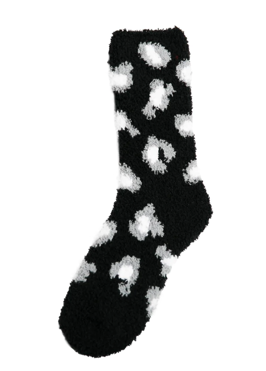 Black Super Soft Leoaprd Socks