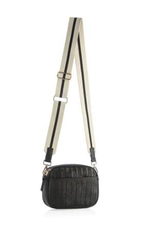 Black Talia Woven Crossbody