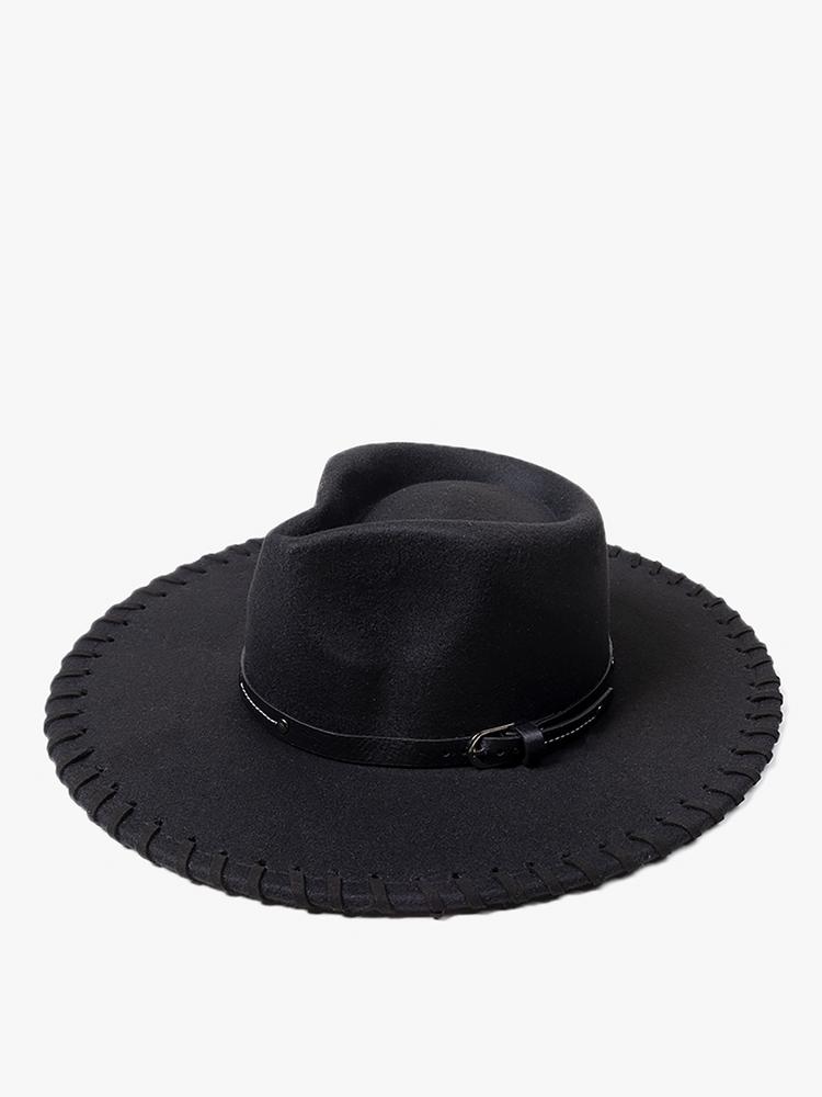 Black Whipstitch Fedora