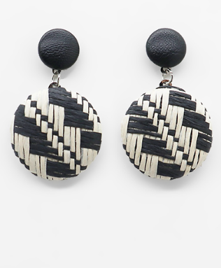 Black Woven Pattern Earring