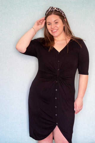Blissful Twist Dress- Curvy