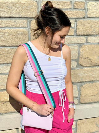 Blue/Pink Stripe Guitar Strap