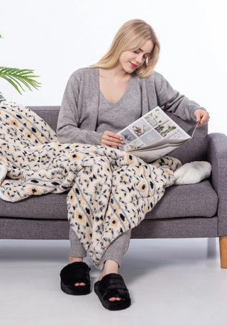 Blue Aztec Sherpa Blanket