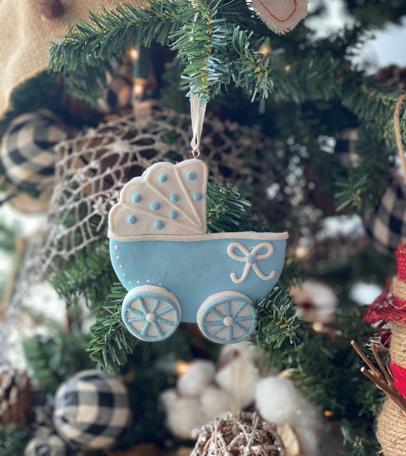 Blue Carriage Ornament