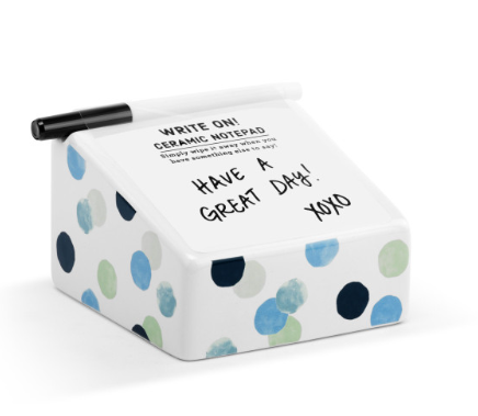 Blue Dots Ceramic Notepad