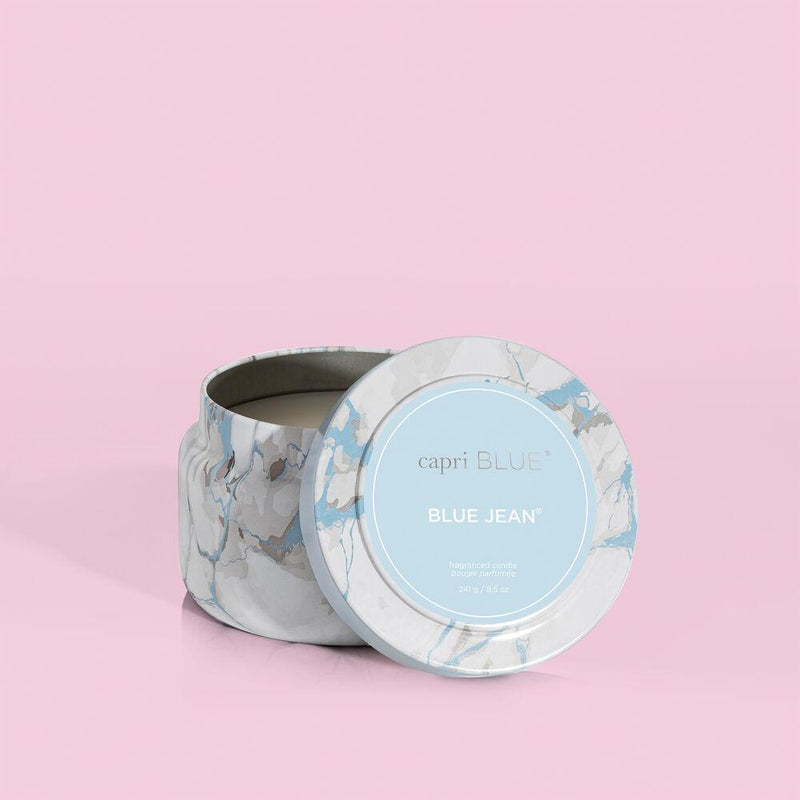Blue Jean Marble Tin Candle