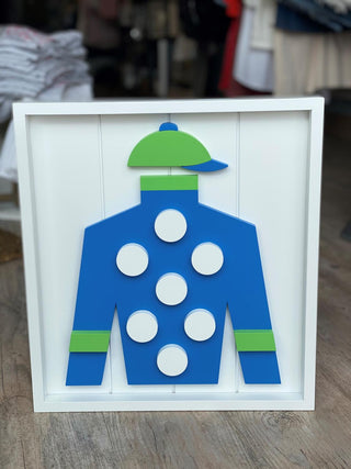 Blue Jersey Framed Sign