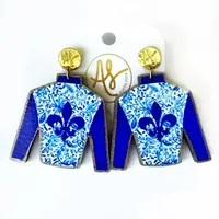 Blue Jockey Silk Earring