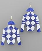 Blue Jockey Silk Earrings