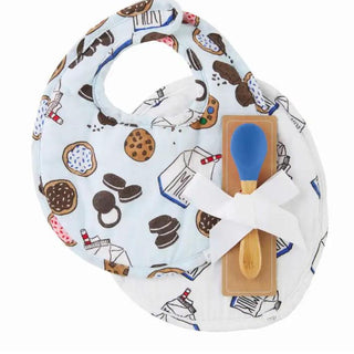 Blue Milk & Cookies Bib Set