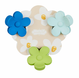 Blue Mini Daisy Hairclip Set