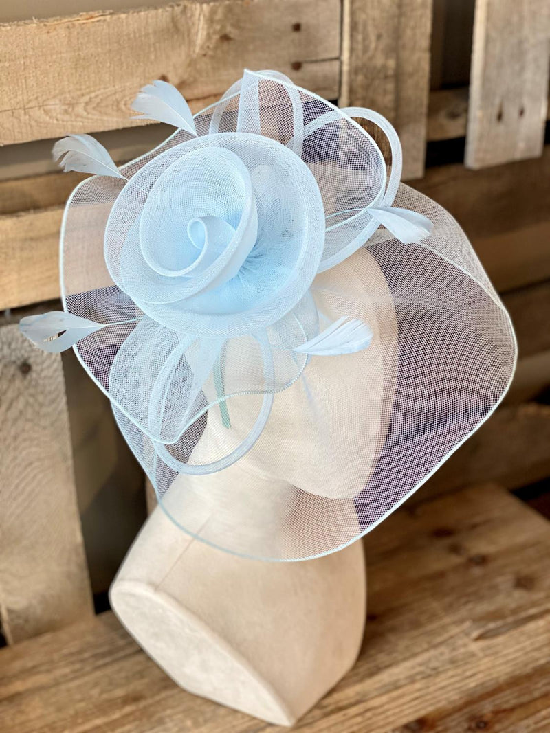 Blue Rose/Mesh Fascinator