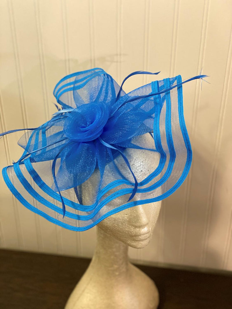 Blue Stripe Fascinator