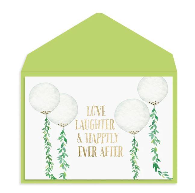 Botanical Balloon Wedding Card