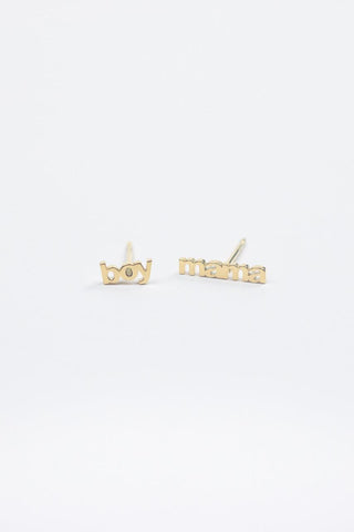 Boy Mama Earrings Gold