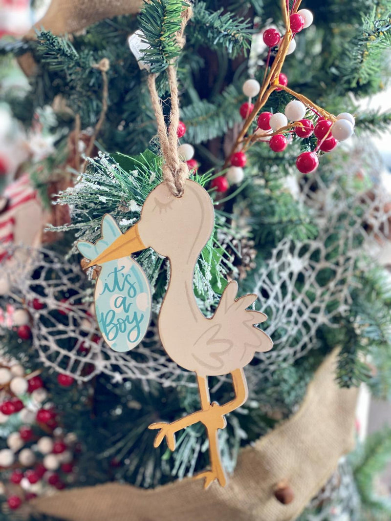 Boy Stork Ornament