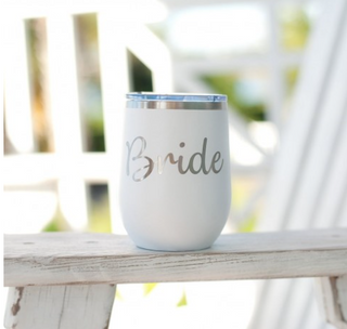 Bride White 12oz Wine Tumbler
