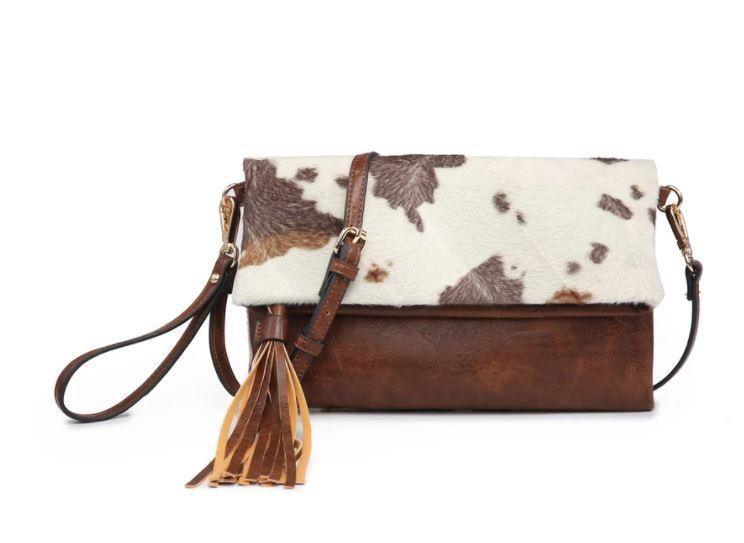 Brown Cow Flapover Crossbody