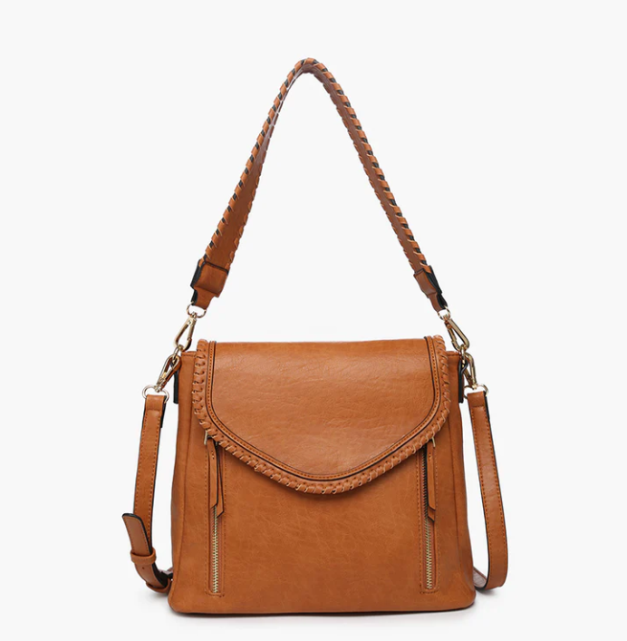 Brown Double Zip Crossbody