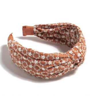 Brown Embroidered Headband