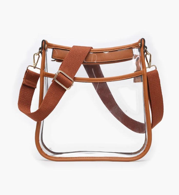 Brown Posie Clear Crossbody