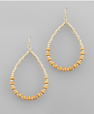 Brown Wood Teardrop Earring