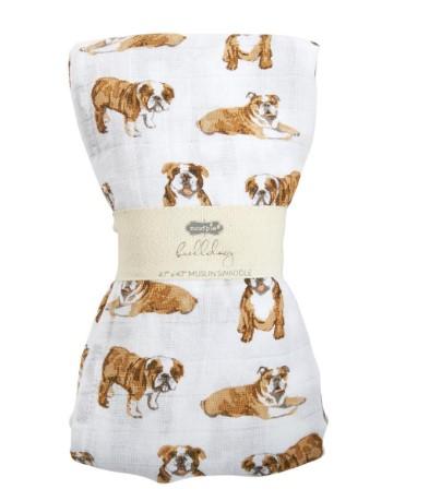 Bulldog Muslin Swaddle