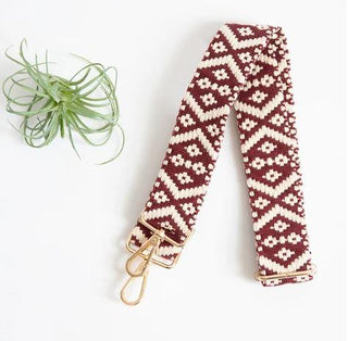 Burgandy & Cream Geo Strap
