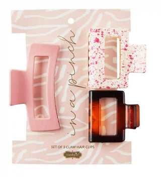 CLAW HAIR CLIP SET BLUSH
