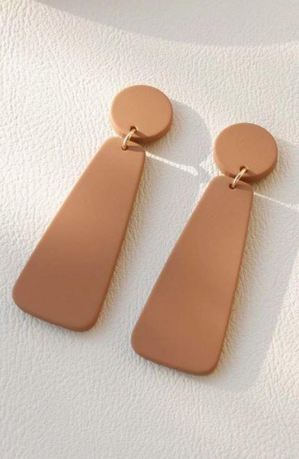 Camel Retro Clay Earrings