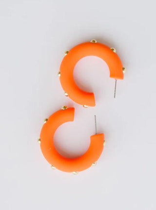 Candace Orange Medium Hoop