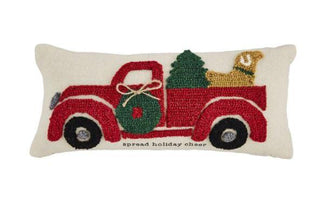 Canvas Hook Xmas Truck Pillow