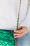 Emerald Metallic Quilted Purse