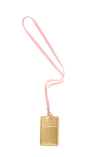 Card Case With Lanyard-Gold
