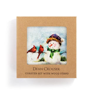 Cardinal/Snowman Coaster Set