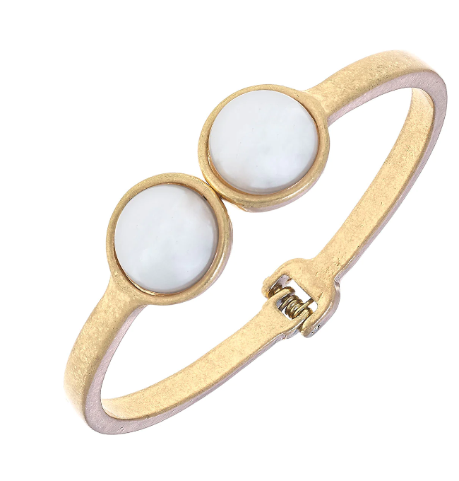 Cassie Pearl Hinge Bangle