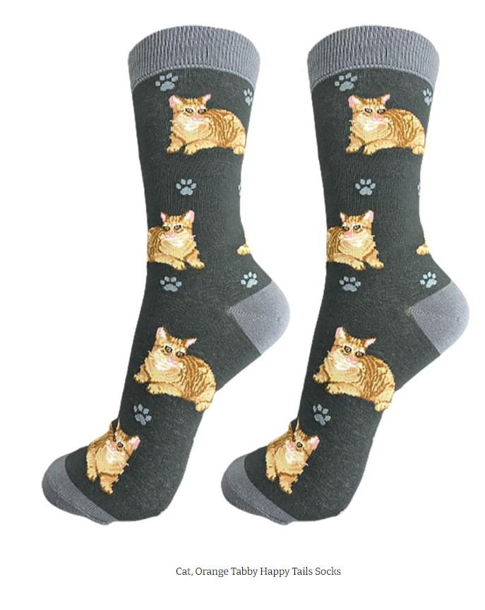 Cat Orange Tabby Socks