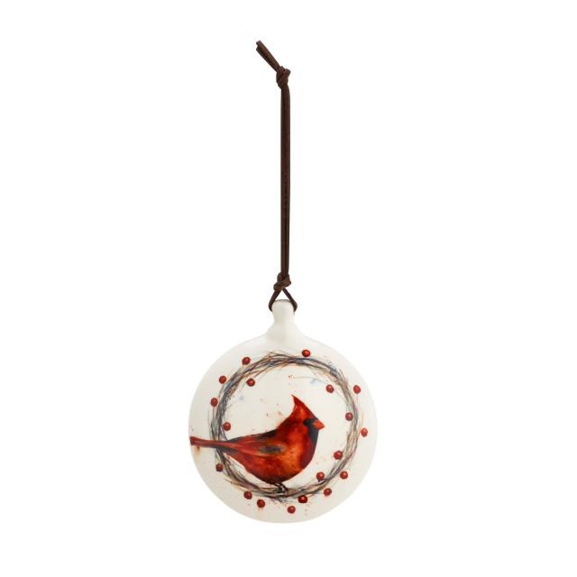 Ceramic Cardinal Wreath Orname