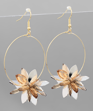 Champagne Flower Abstract Earring