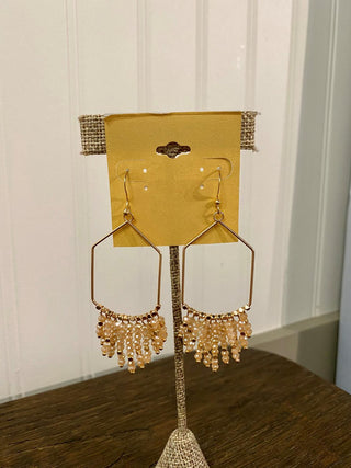 Champagne Fringe Bead Earring