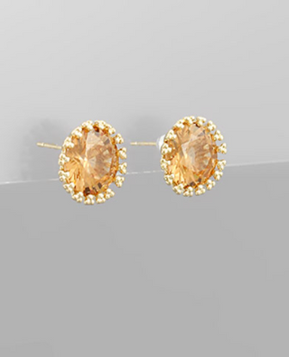 Champagne Glass Bead Stud
