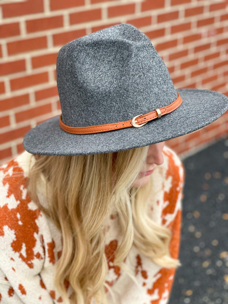 Charcoal Belted Fedora