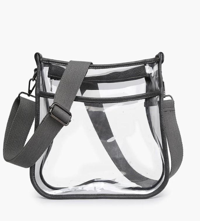 Charcoal Posie Clear Crossbody