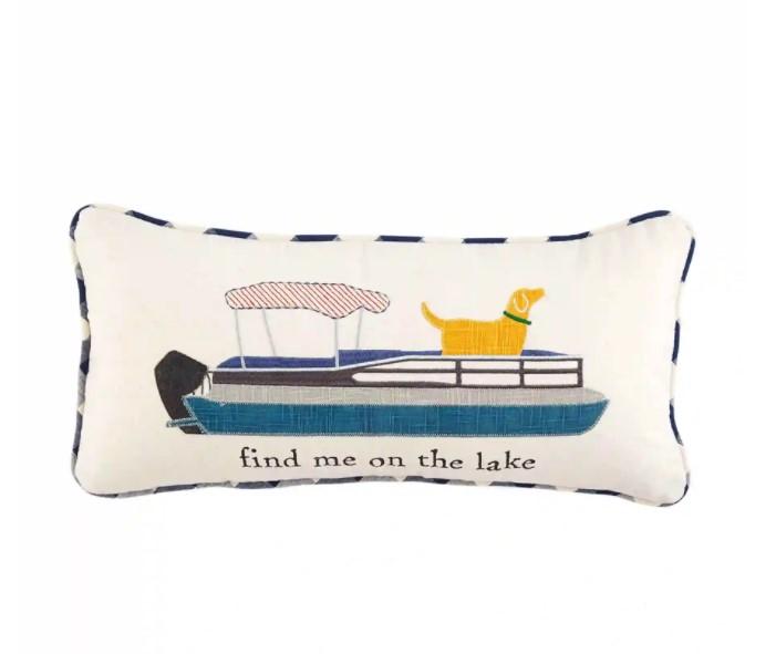 Find Me Lake Applique Pillow
