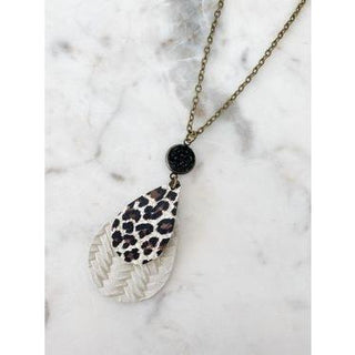 Cheetah Weaved On Bronze Necklace